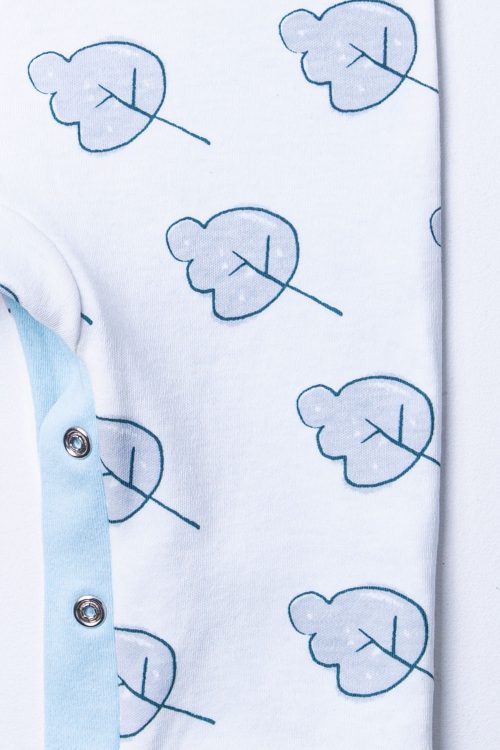 Baby shower Gift Set / Blue Forest / Organic cotton romper-Blue-Forest-Organic-cotton-detail