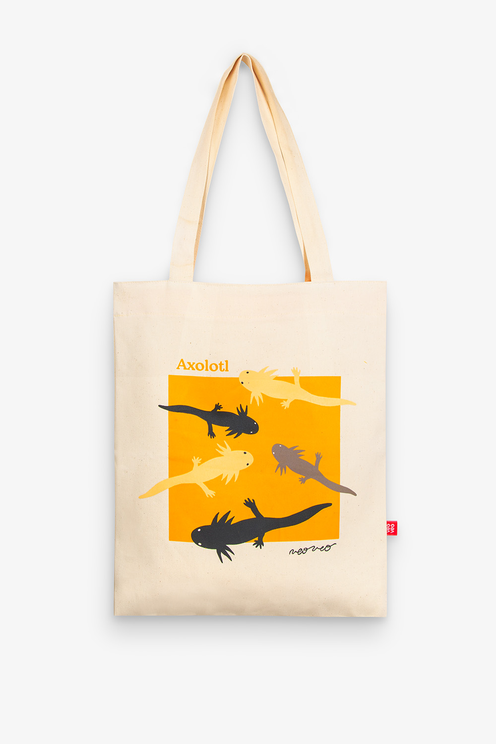 Tote Bag / Axolotl / Denim with Tencel veoveo.store-tote-bag-axolotl-front