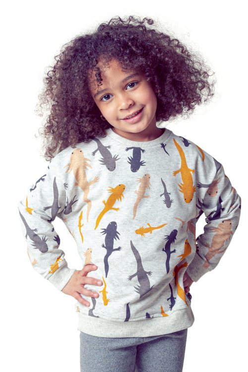 Axolotl sweatshirt / Kids veoveo KIDS- sudadera Ajolote - frente - modelo