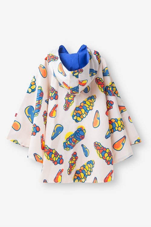 Bone Raincoat Poncho 🤍 / Corn print ☔ / Kids - Image 2