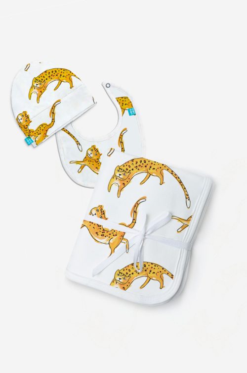 Jaguar baby gift set in 100% cotton made in Mexico