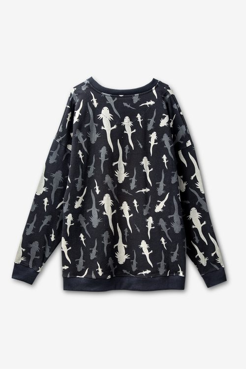 Axolotl Black Sweatshirt | Adults Axolotl Black Sweatshirt | Adults - Image 5