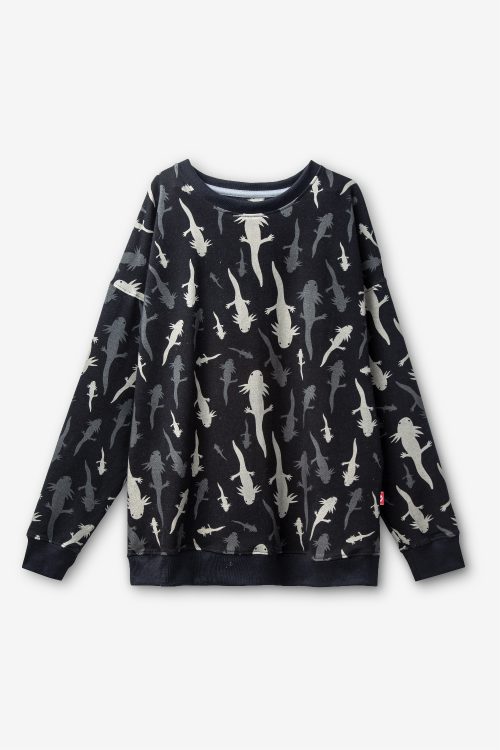 sudadera ajolote negro frente