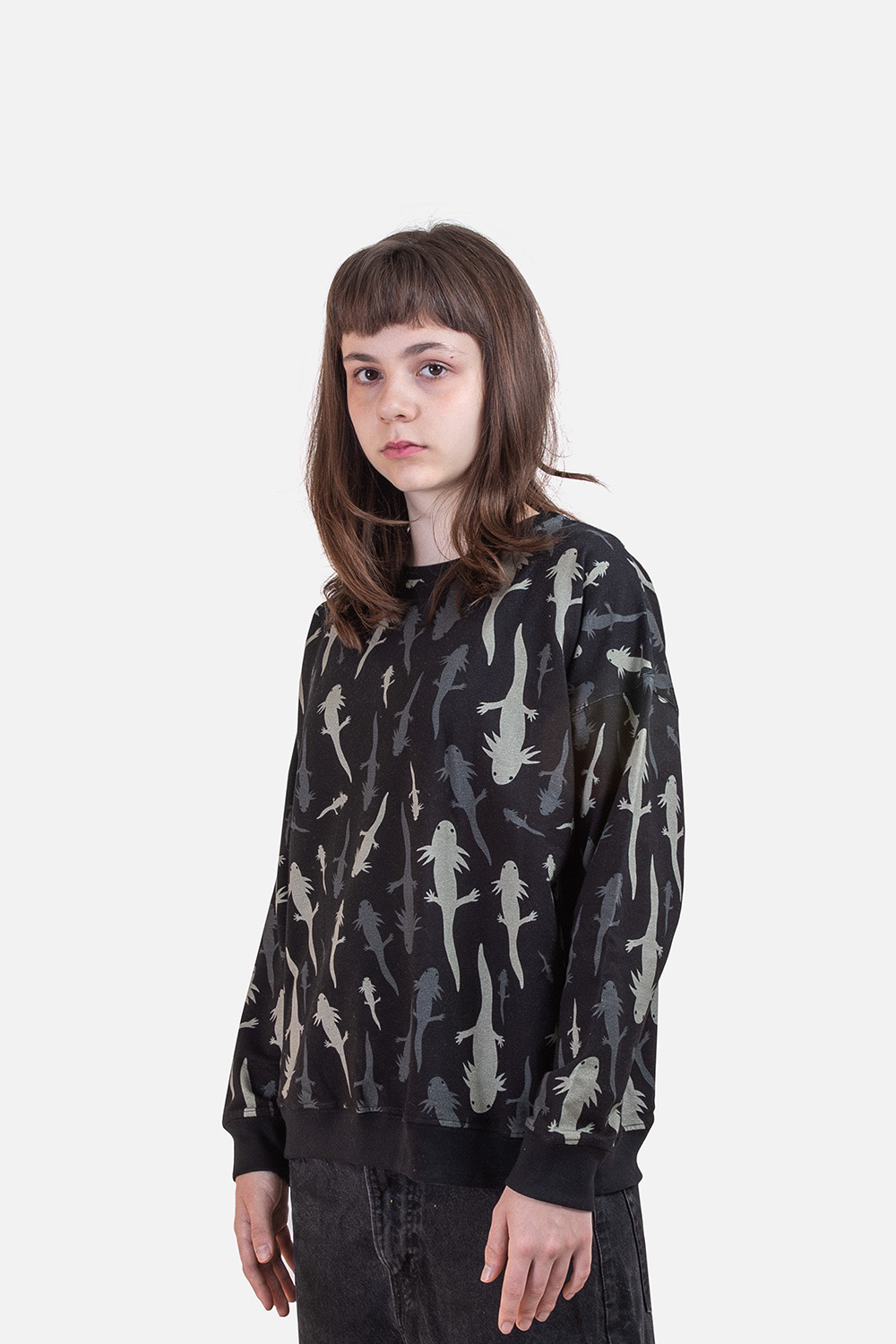 Axolotl Black Sweatshirt | Adults veoveo.store-ajolote-sudadera-negra-adulto-01